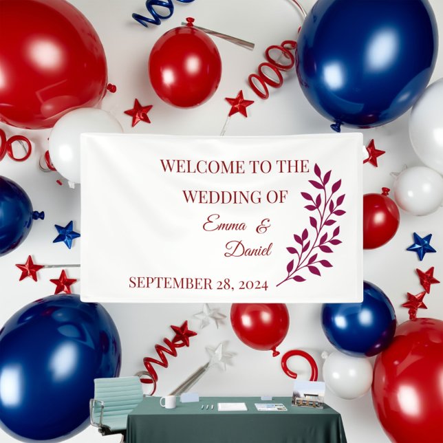 Floral Personalised Banner | Grad Baby Anniv (Celebrate in style with custom banners  #zazzlemade #custombanners #partydecor)