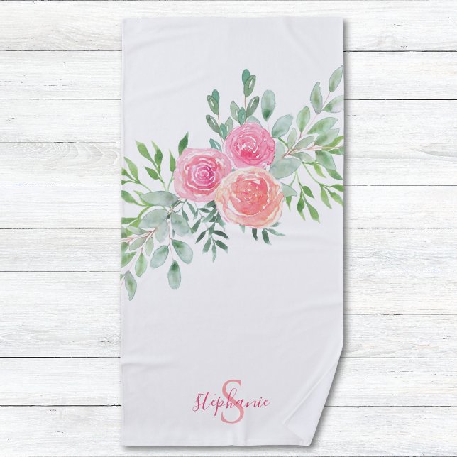 Floral Personalised Beach Towel (Creator Uploaded)