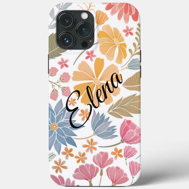 floral personalised iPhone case . Best Gift for He (Back)