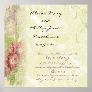 Floral Personalised Love Story Poster
