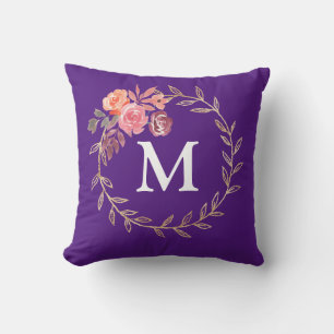 Floral Personalised Monogram Cushion