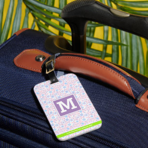 Floral Personalised Monogram Luggage Tag