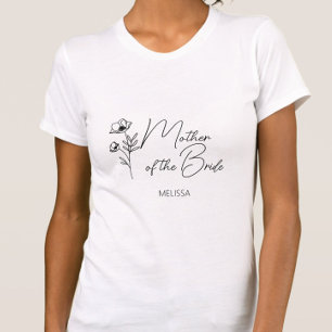 Floral Personalised Mother of the Bride Groom  T-Shirt