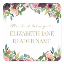 Floral Personalised Name Bookplate Label