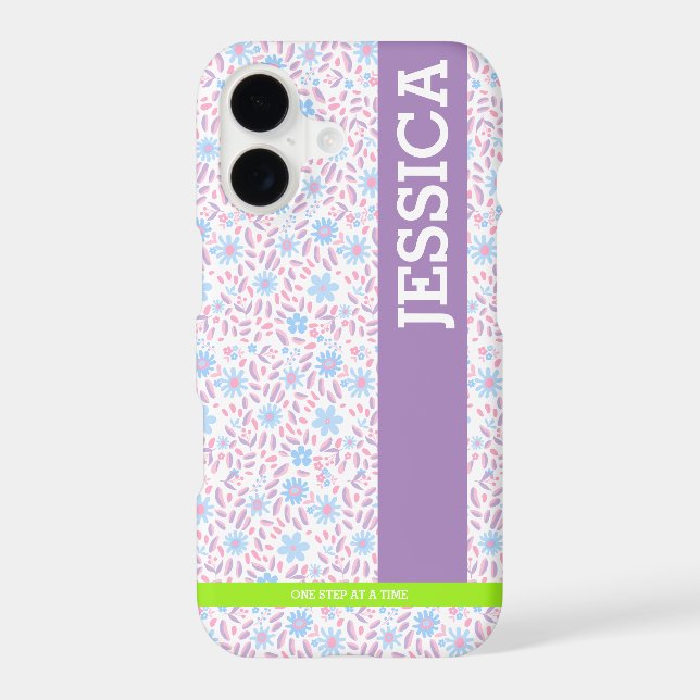 Floral Personalised Name iPhone Case (Back)