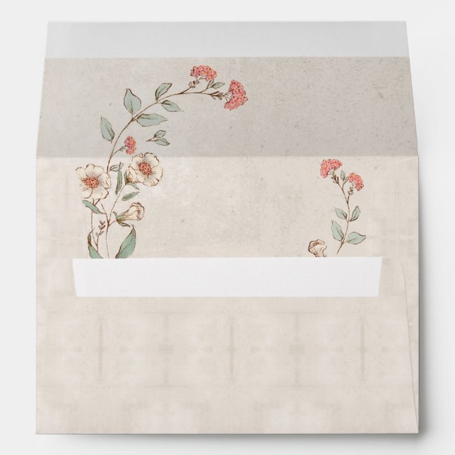 Floral Personalised Name Pretty Envelope (Back (Bottom))