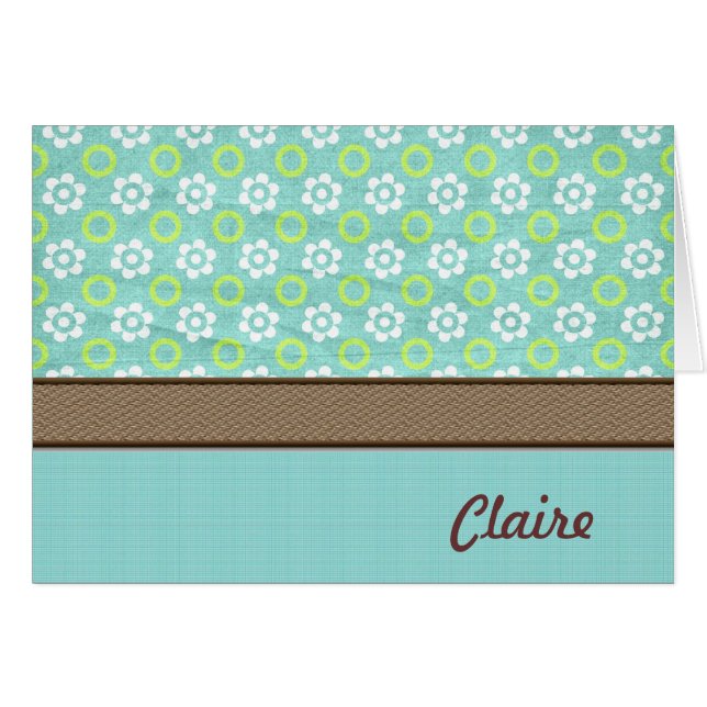 Floral  Personalised Note Cards (Front Horizontal)