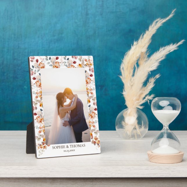Floral Personalised Photo Plaque (Side)