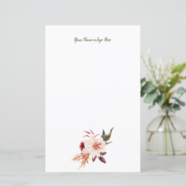 Floral Personalised Stationery (Standing Front)