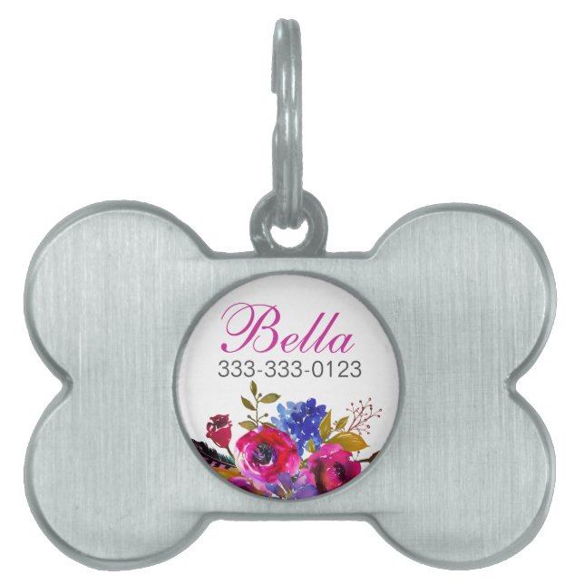 Floral Pet ID Tag (Front)