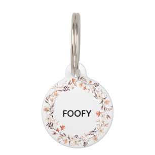 Floral Pet Name ID Tag