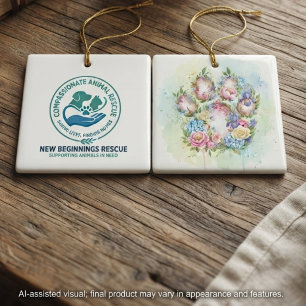 Floral Pet Rescue Volunteer Appreciation Ceramic Ornament