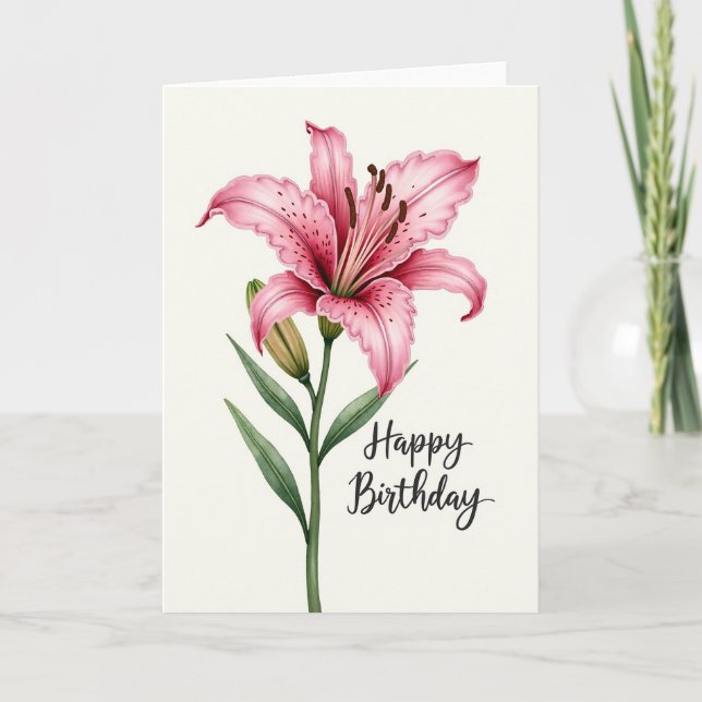 Floral Petal Birthday Card (Front)
