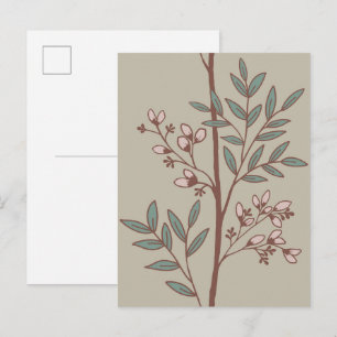 Floral Petal Dream Fine Floral Stripe Art Postcard