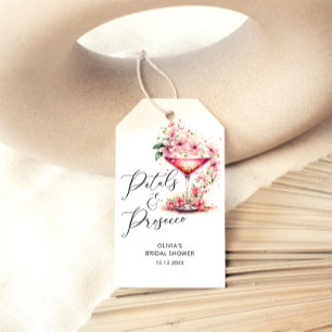 Floral Petals and Prosecco Bridal Shower Favour Gift Tags