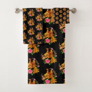 Floral Phoenix Rises From The Fiery Ashes Fantasy Bath Towel Set