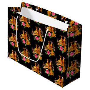 Floral Phoenix Rises From The Fiery Ashes Fantasy Large Gift Bag