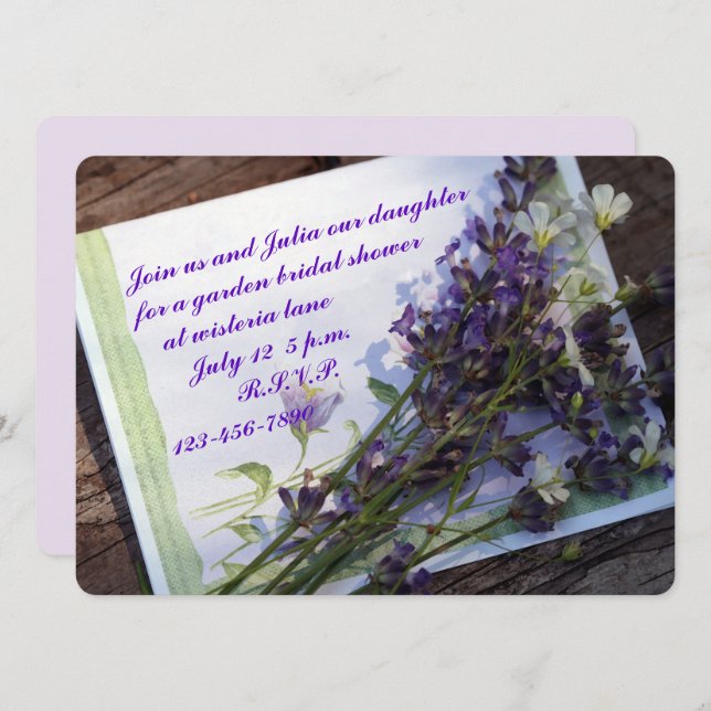 Floral Photo Bridal Shower Invitation (Front/Back)