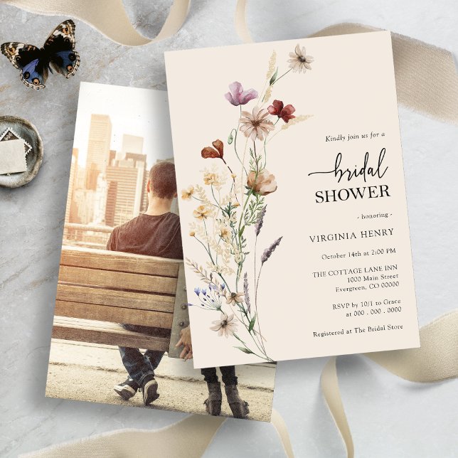 Floral Photo Bridal Shower Invitation (Creator Uploaded)