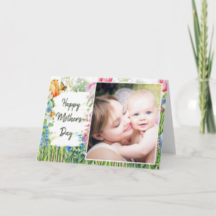Floral photo frame Mother's Day Card