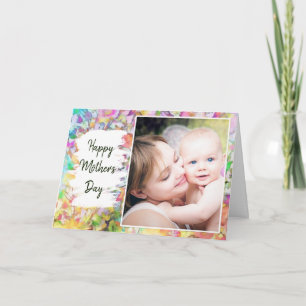 Floral photo frame Mother's Day Card