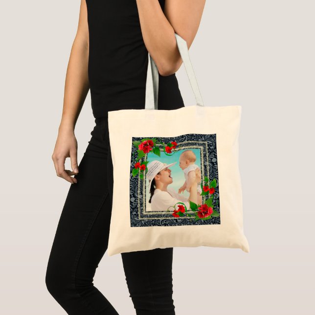 Floral Photo Frame Tote Bag (Front (Product))