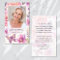 Floral Photo Funeral Memorial Prayer Card