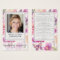 Floral Photo Funeral Memorial Prayer Card