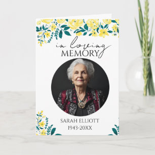 floral Photo Funeral Order of Service Folded Programme