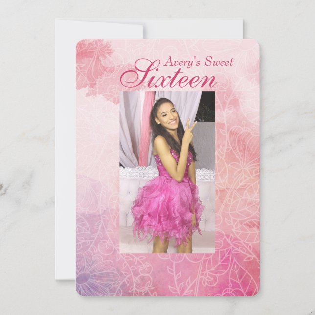 Floral Photo Invitation (Front)