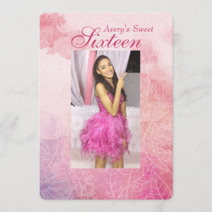 Floral Photo Invitation