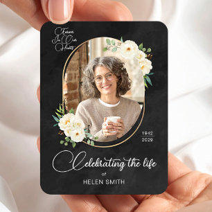 Floral Photo Loss of Mother Gift Memorial Keepsake Magnet