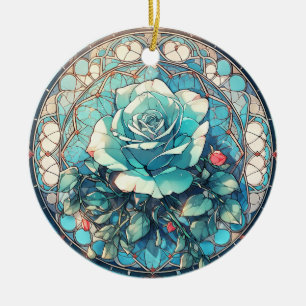 Floral Photo Memorial Ceramic Tree Decoration