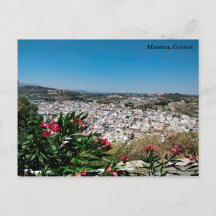 Floral Photo of Afantou Village, Rhodes, Greece Postcard