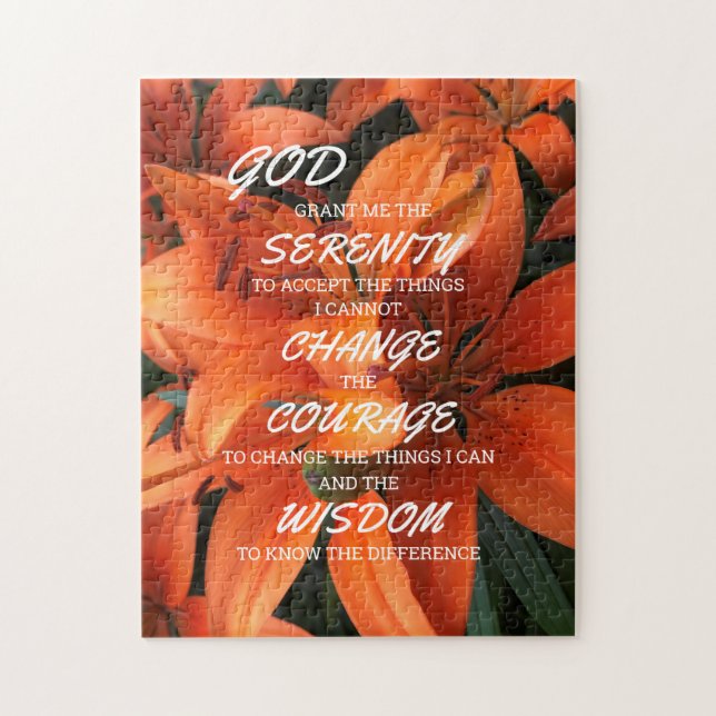 Floral Photography Serenity Prayer Flowers Jigsaw Puzzle (Vertical)