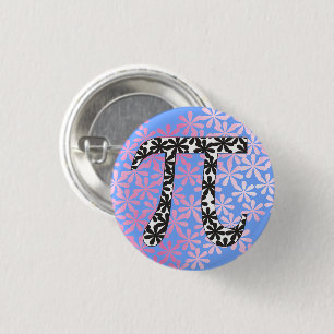 Floral Pi Symbol 3 Cm Round Badge