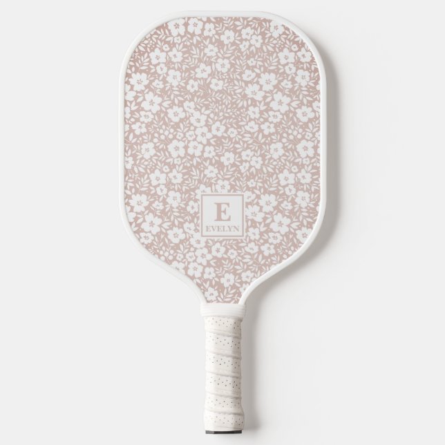 Floral Pickleball Paddle Monogram (Front)