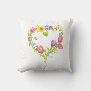 Floral Pillow Heart Wreath