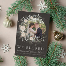 Floral Pine Holiday Christmas Wreath Elopement