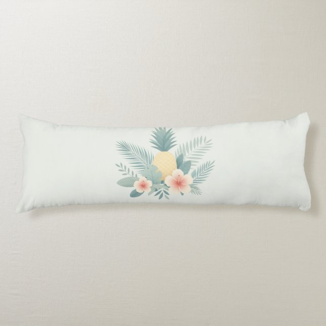 Floral Pineapple & Hawaiian Body Cushion (Front)