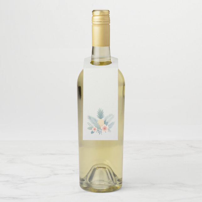 Floral Pineapple & Hawaiian Bottle Tag (On Bottle)