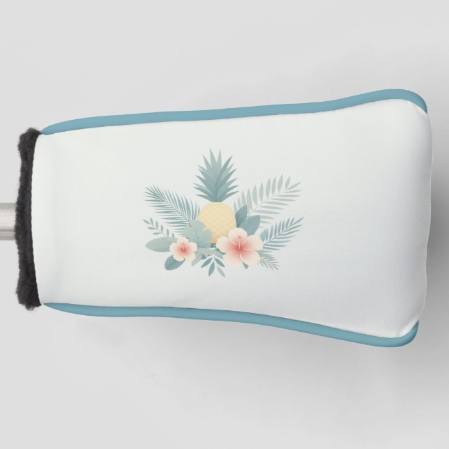 Floral Pineapple & Hawaiian Golf Head Cover (Front)