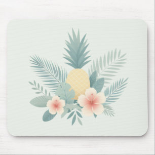 Floral Pineapple & Hawaiian Mouse Pad
