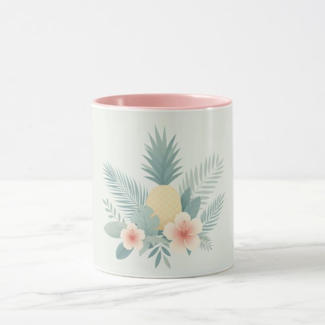 Floral Pineapple & Hawaiian Mug (Center)