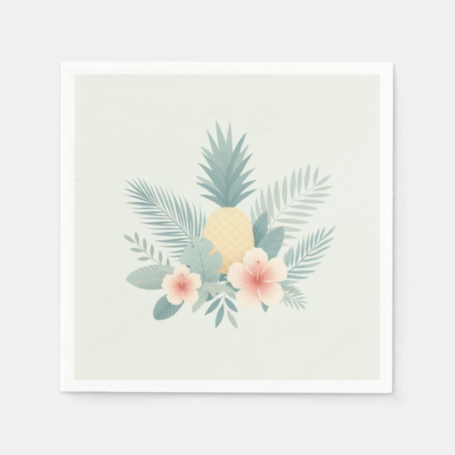 Floral Pineapple & Hawaiian Napkin (Front)