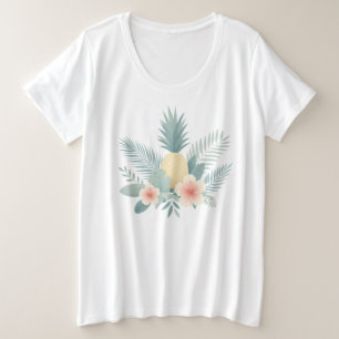 Floral Pineapple & Hawaiian Plus Size T-Shirt