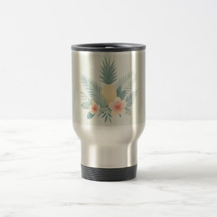Floral Pineapple & Hawaiian Travel Mug