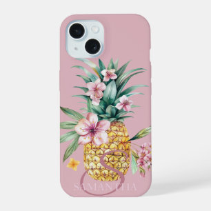 Floral Pineapple Pink iPhone 15 Case