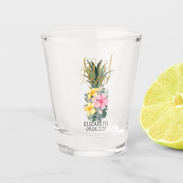 Floral Pineapple Sweet Baby Shot Glass (Front)