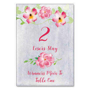 Floral Pink #2 Bunco Table Card